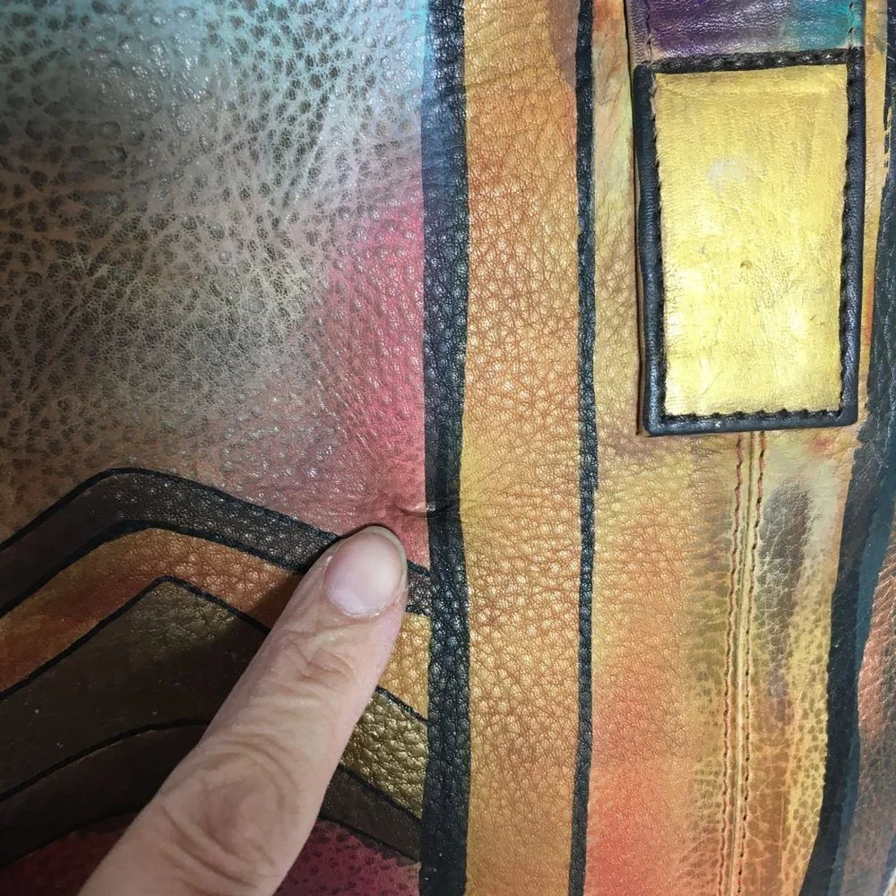 Anuschka NEVER USED Handpainted Leather Laptop Bag + Insert Southwest